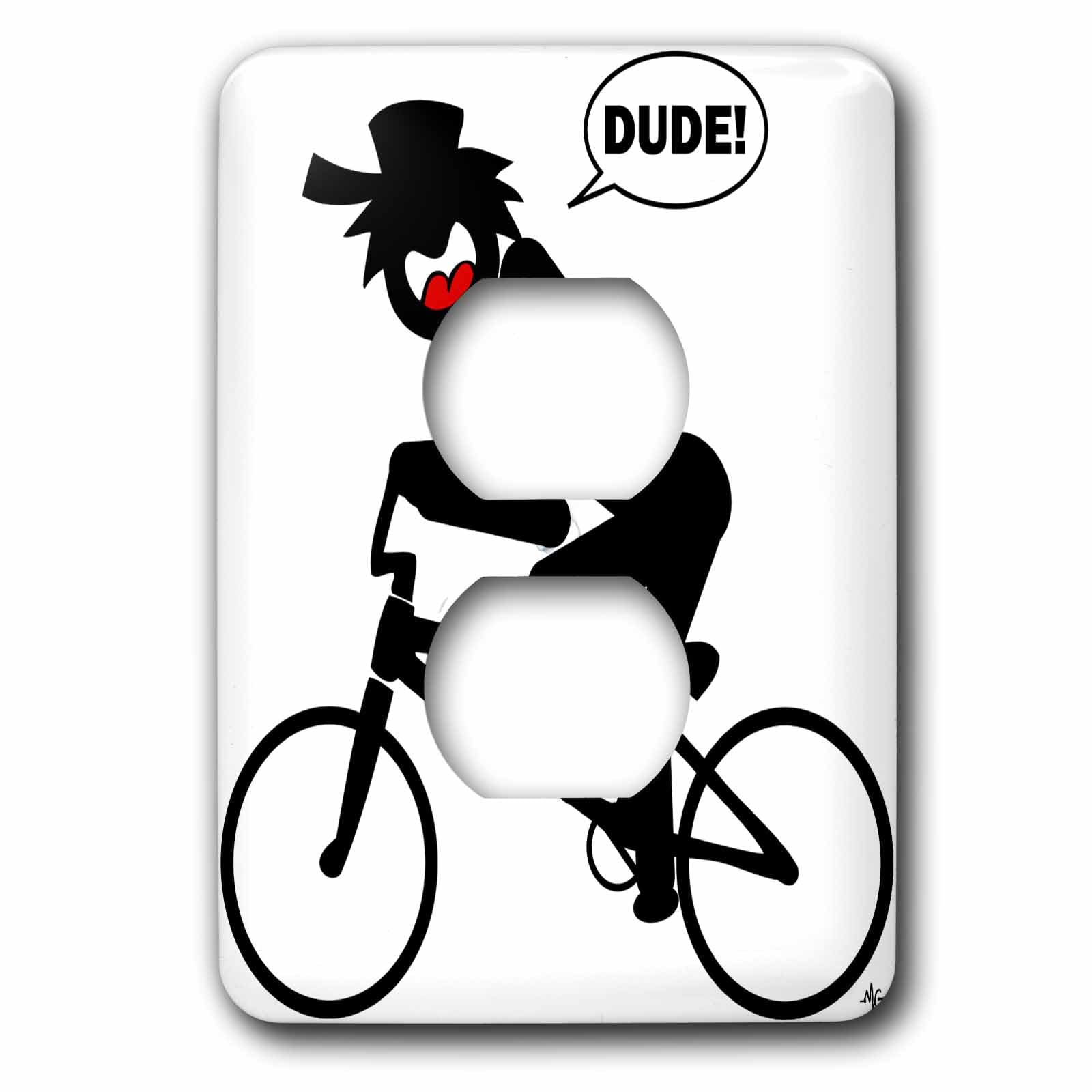 Plaque Bmx DUDE 3dRose pour double prise de courant murale