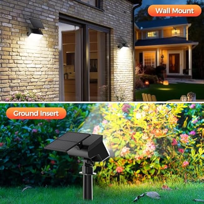 Solar Spot Lights 92 LEDs Outdoor Solar Lights Cool White