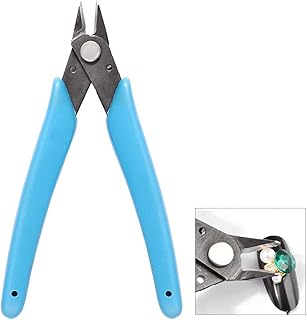 Wire Cutter,Craft Wire Precision Electrical Wire Cable Cutter Cutting Plier Side Snips Flush Cutter Diagonal Pliers Cutting Pliers Tool for Coil Making, Home DIY Jewelry(Blue)