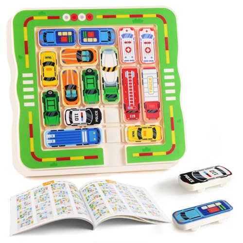 Qcdou Rush Hour Spiel Parkspiele, Auto Labyrinth Spiel, Auto...