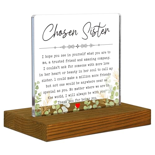 Unbiological Sister Gifts, Chosen Sister Plaque for Women, Going Away Gifts for Best Friend, Long...