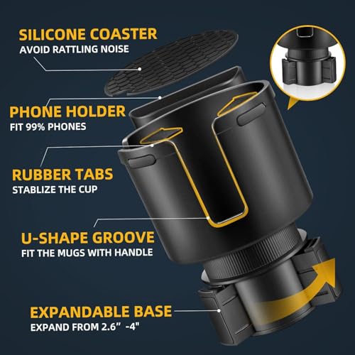 Soporte telefónico 2 en 1 para portavasos de carro con base ajustable miniatura 2