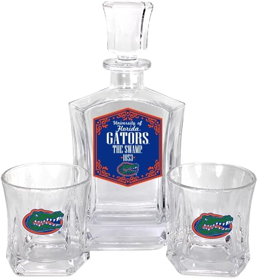 Ohio State Buckeyes Decanter Set with Two Rocks Glasses 25oz