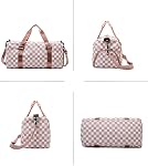 Checkered Sports Duffel Bags for Women/Men, Gym Bag with Shoes Compartment & Wet Pocket, Dance Bag for Girls,Traveling Overnight Bag Weekender Bag (Black)