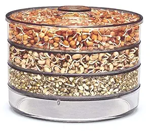 Agatvaa Sprout Maker with 4 Compartments for Multi Purpose Use - 500 ML Plastic Grocery Container,Utility Box (Pack of 1)