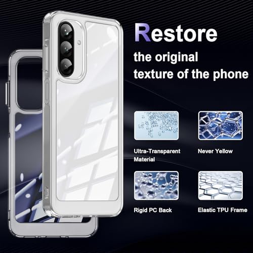 Image of Case for Samsung Galaxy A26 5G, Military Grade Drop Protection Phone Case, Yellowing Resistant, Anti-Scratch Hard PC Back, Shockproof Hard Ultra-Thin Protective Cover, Clear