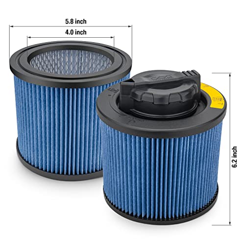 Dewalt Dxvc4002 High Efficiency Cartridge Filter, Fit For 4 Gallon Wet/Dry Vacuum Cleaners, Compatible With Dewalt Dxv04T, Dxv05P, Dxv05S, Dxv08S, Dxv06G Wet/Dry Shop Vacuums #TOP3