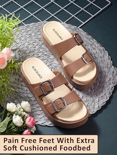 Image of SUPER SOFT Comfortable with Adjustable Strap Flip-Flops Women's & Girl's Cushioned |Waterproof Anti Skid & Lightweight OUT Door & IN Door Slipper BBINDIGO2
