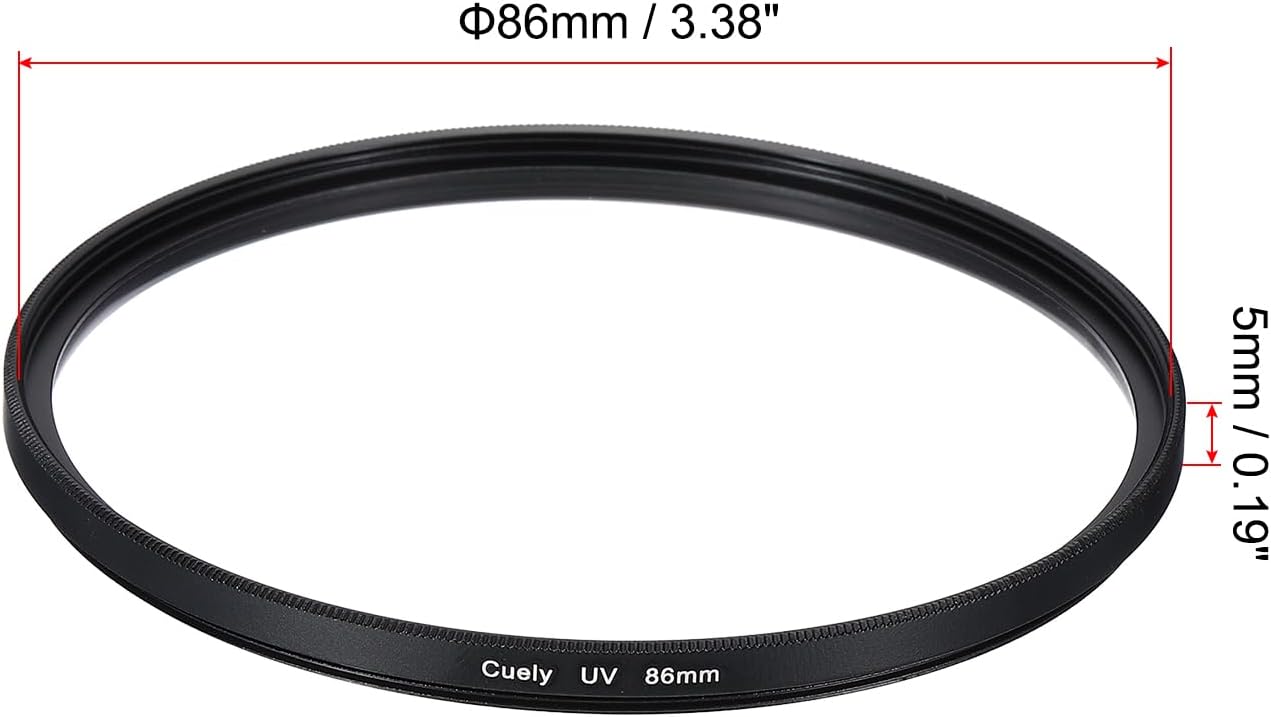 MECCANIXITY UV Lens Filter Camera Protection Filter with Multi-Layer Coatings 86mm HD Hydrophobic Scratch Resistant for Camera Photography Lens 1 Pcs