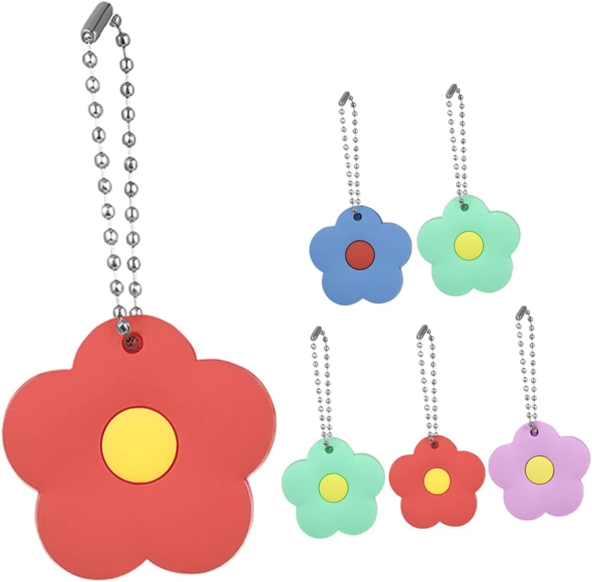 DOITOOL 30pcs Flower Shaped Silicone Key Covers Cute Key Protectors Easy to Identify and Washable Multicolored Design