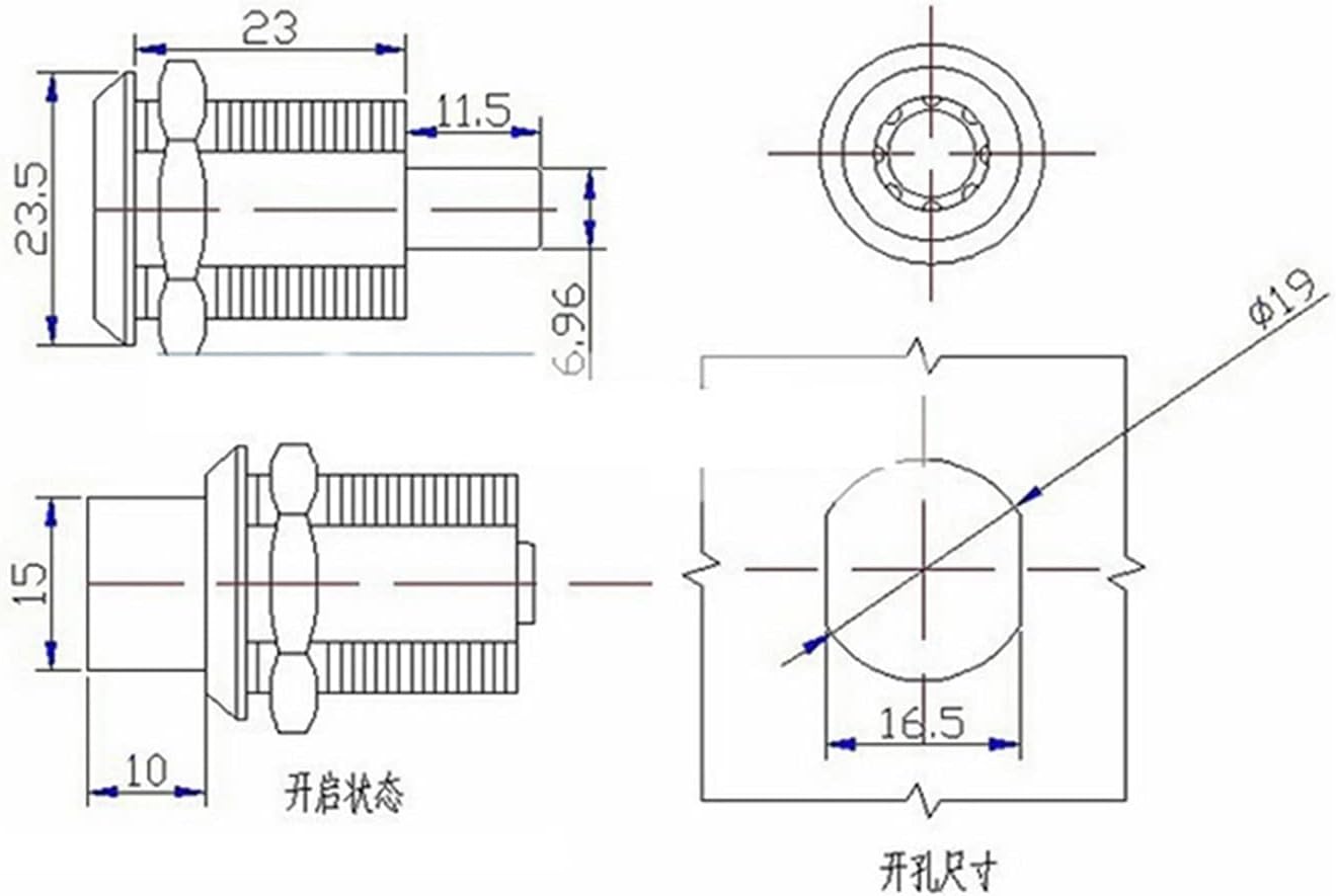 Cylindrical Press Locks Zinc Alloy Cam Lock for Cabinet Locker Distribution Box Safe Deposit Box with Key 1Pcs