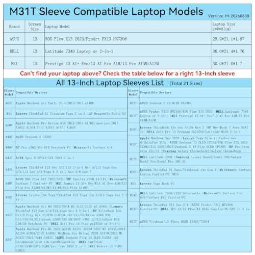 Image of Smatree M31T Hard Protective 13 inch Laptop Sleeve Case for DELL /ASUS /MSI | Compatible for DELL Latitude 7340, for ASUS ROG Flow X13 2023 /ProArt PX13 HN7306, for MSI Prestige 13 Evo /AI (X8025T)