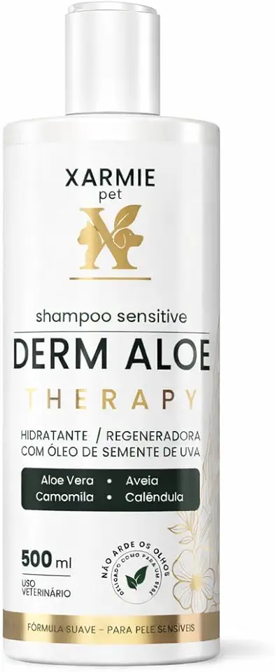 Shampoo PET Tratamento Alergias Coceiras e Irritações Derm Aloe Therapy XARMIE 500ml