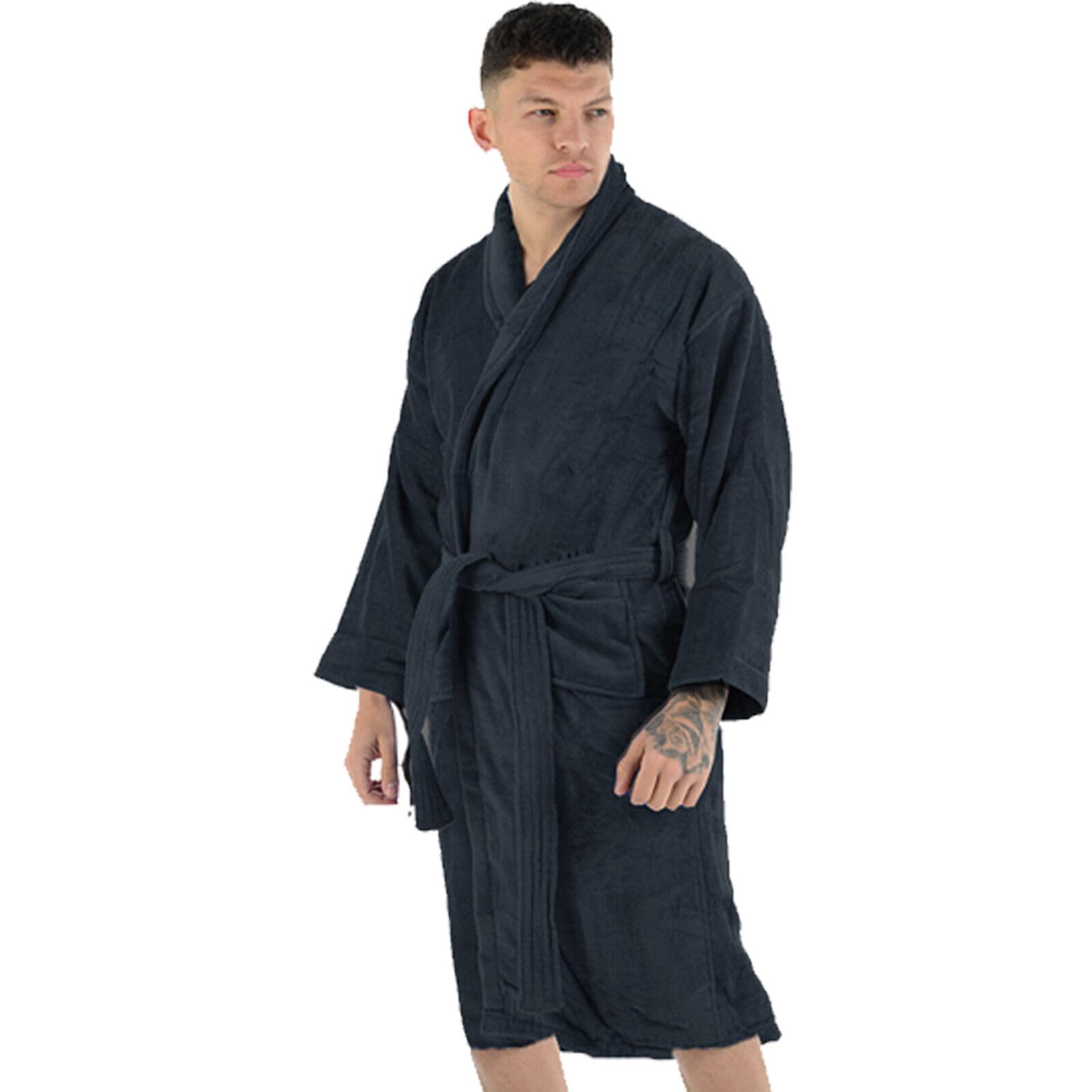 Cotton WorksUnisex Bath Robe 100% Luxury Egyptian Cotton Super Soft Velour Towelling Womens Mens Ladies Dressing Gowns Towel Bathrobe Housecoat
