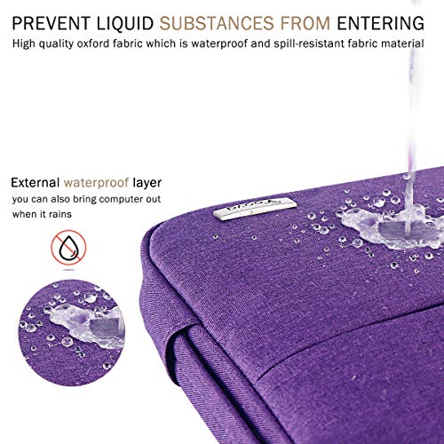 Voova Laptop Case Sleeve 15.6 16 Inch with Handle, Waterproof Slim Computer Cover Bag Compatible with MacBook Pro M3/M4 16, 15.6” HP Acer Lenovo ThinkPad IdeaPad Asus Laptop, Men Women, Purple - Image 3