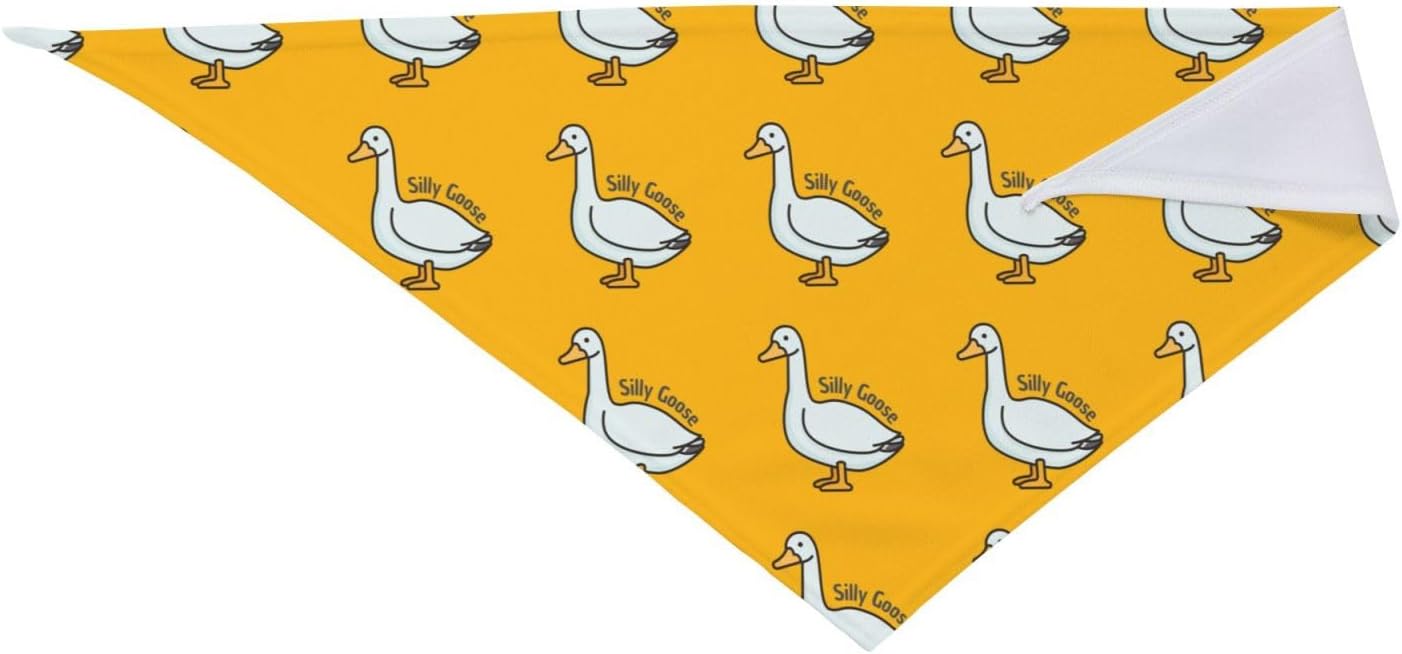 Silly Goose on the Loose Triangle Dog Bandana,Summer Bandana Funny Triangle Dogs Scarf Handkerchief Soft Adjustable Puppy Bandanas (Turmeric) image 4