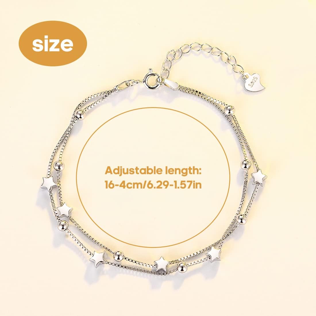 LEEQ 2 in 1 Bracciale Donna Catena Braccialetto - Bracciali in argento