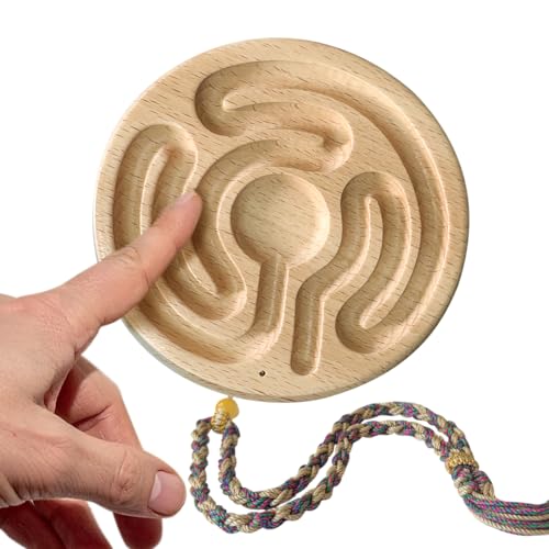 Tirmanaz Mindful Breathing Boards with Guiding Book, Decorative Rope, Wooden Finger Maze for Learning Clam Down, Concentration, Stress Relief, Meditation, Home Decor