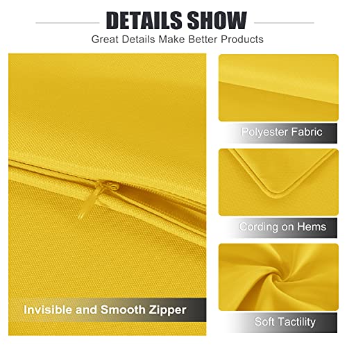 Bonzer Outdoor Pillow Covers 18X18 Inch Waterproof Decorative Solid Square Throw Pillowcase For Outside Couch Chair Patio Porch, Yellow, Pack Of 2 #TOP3