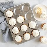 Nordic Ware Naturalna aluminiowa komercyjna patelnia do muffinek, 12 filiżanek
