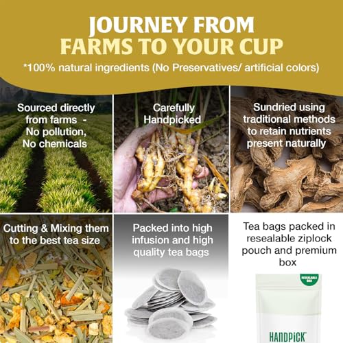 Image of HANDPICK Lemon Ginger Tea (100 Teabags)Blend of 100% Natural Lemon & Ginger