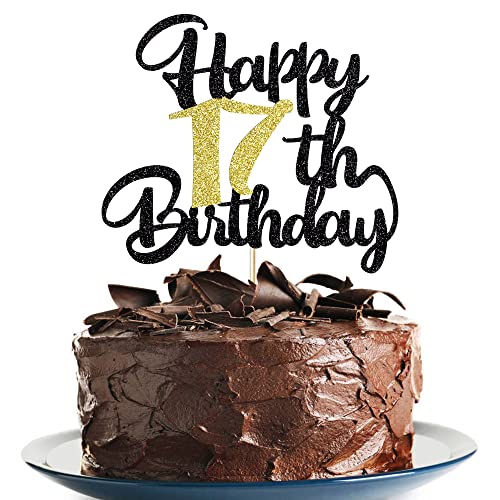 Image of 17th Happy birthday cake topper happy cake decoration 17th birthday party decoration gift plugin (17)