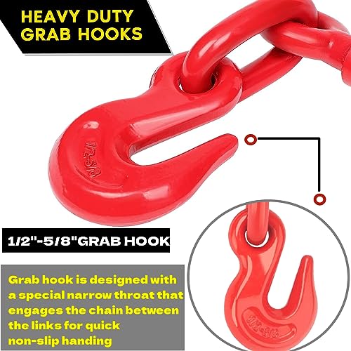 GPOAS 13000LBS Ratchet Chain Binder 1/2-5/8 Inch, 2 Pack Load Binders 13000 LBS Working Load Limit, Breaking Strength 46000 LBS Capacity, Heavy Duty Ratchet Boomer to A Truck Or Flatbed Trailer by GPOAS - Image 3