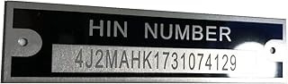 Engraved HIN Tag ID Plate Serial Number Watercraft Fishing Speed Boat Skiing