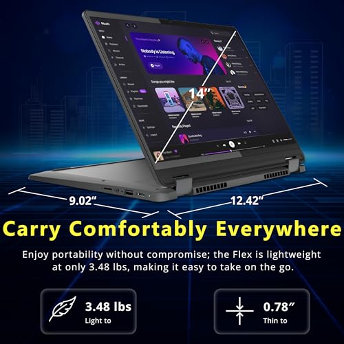 Image of Lenovo Flex 5i Chromebook Plus 14 inch WUXGA Touchscreen 2-in-1 Laptop, Intel Core i5-1334U, 8GB LPDDR4x, 416GB Storage (256GB SSD&160GB Docking Station), Backlit Keyboard, FHD Camera, Chrome OS, Gray