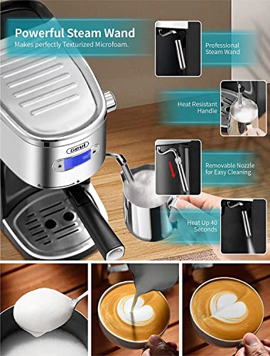 Gevi Espresso Machines 20 Bar Fast Heating Cappuccino Machine With Milk Frother For Espresso, Latte And Mocha, 1.2L Water Tank, Black, 1350W #TOP5