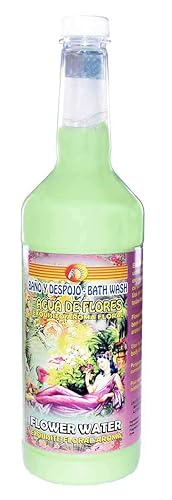 1 Botella Extra Grande Flor Agua AGUA DE Flores Baño LAVADO BANO Y DESPOJO 32OZ Magia Espiritual Wicca