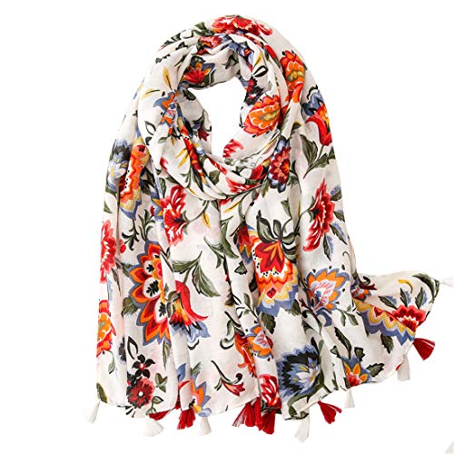 FAIRYGATE Schal Blume XXL Schals & Tücher für Damen Leicht und Weich Herbst Winter Tuch Elegant Stola Schöne Bescherung Halstuch 0230