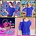 WILDPARTY Women Casual Sexy 80s Costumes Fishnet Neon Off Shoulder T-Shirt Two Pieces (Blue-L)