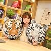 3D Tiger Head Cushion Throw Pillows 17.7 * 15.7inch s Tiger Throw Pillow Cushion (Yellow)