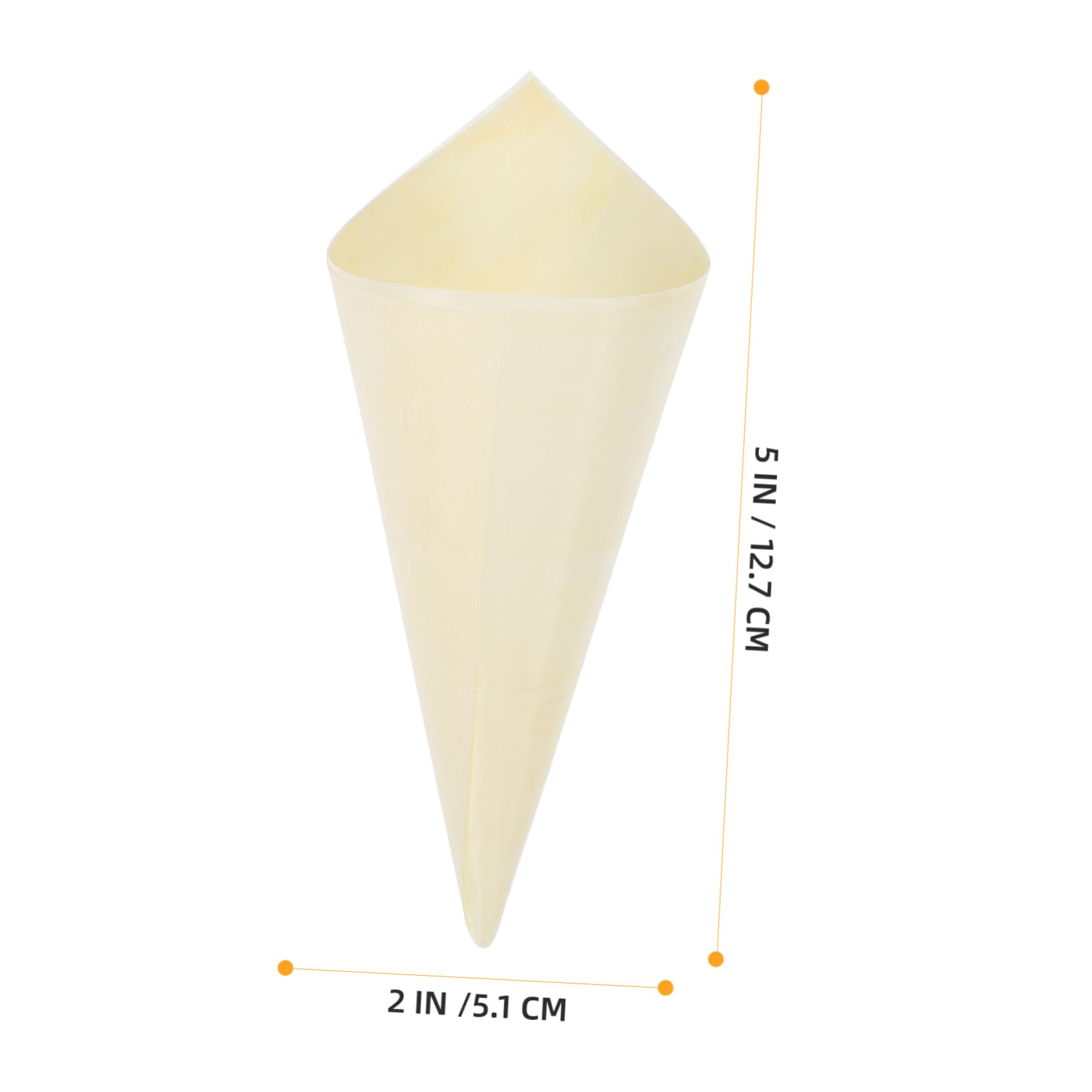 FOMIYES Rustic Wooden Food Cones 100 Pcs Disposable Ice Holders for Home Party