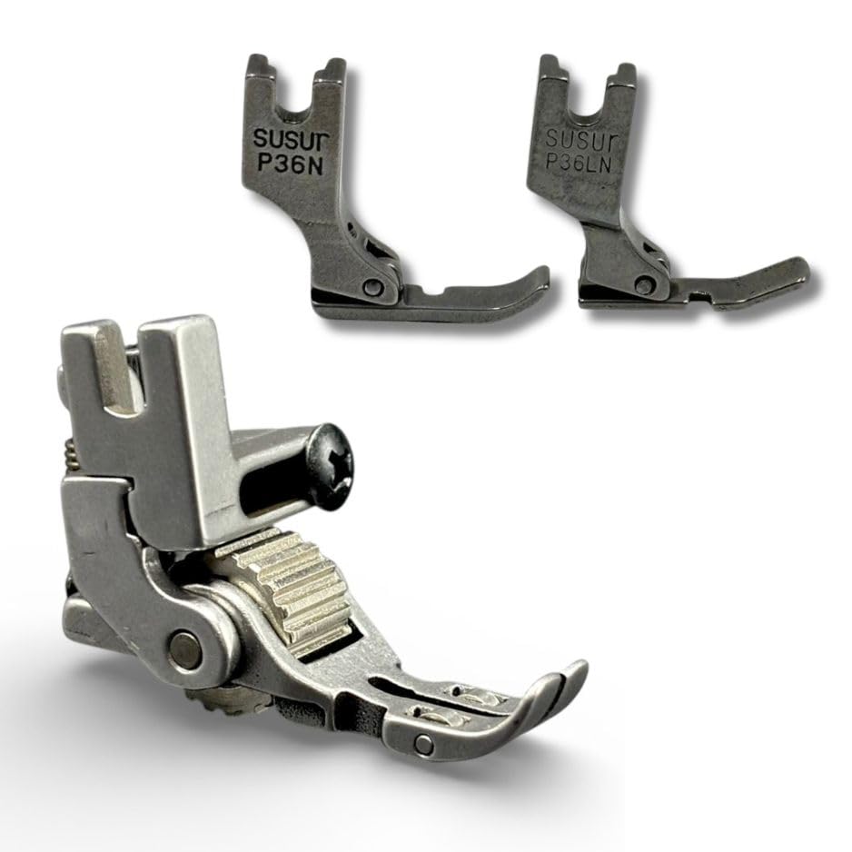 t3 metal roller presser foot adjustable for high shank juki, jack, brother, usha industrial sewing machines for leather, denim, vinyl fits (t3 metal roller + p36n + p36 ln foot)
