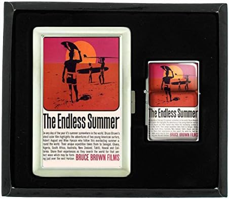 Endless Summer Bruce Brown Surf Cigarette Case Oil Lighter Gift Set D-399