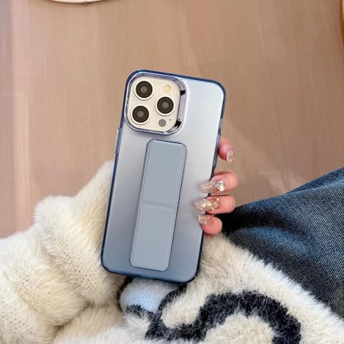 Protection iPhone 15 Plus rigide magnétique étui bleu avec béquille