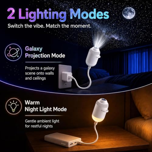 ARREXO 2-in-1 Galaxy Projector Night Light - Image 4