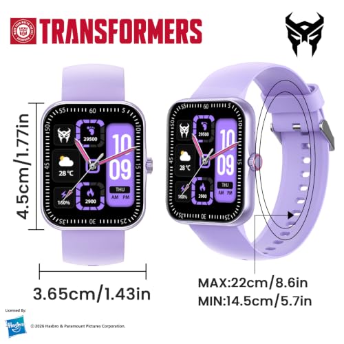 Transformers Fitness Tracker Smartwatch, Kids Smartwatch IP68, Purple - image 9