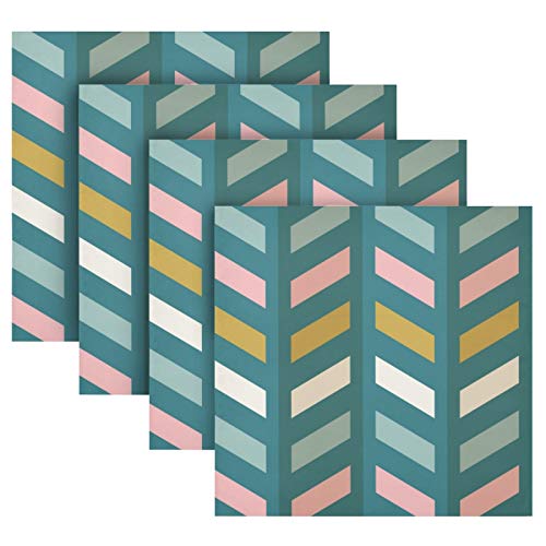 Qilmy 1 Pack Cloth Napkins For Dinner Table Decorative Napkin 20 Inch Washable For Party Restaurant Everyday Use, Abstract Chevron Pattern #TOP3