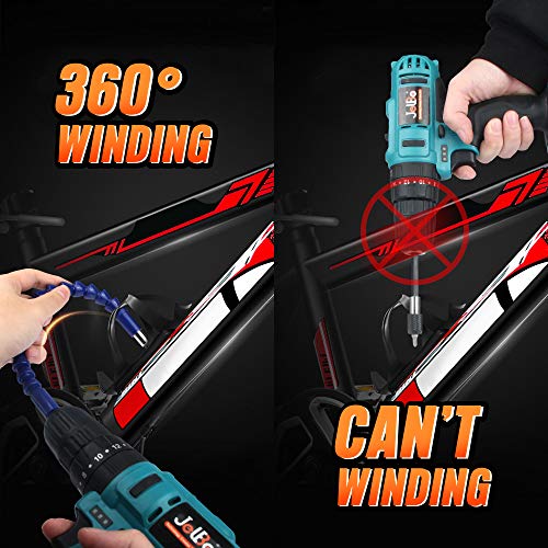 Flexible Shaft Drill Bit Extension - Jelbo 1/4" Hex Flexible Shaft Drill Bit Extension, Bendable Screwdriver Extender Driver Attachment Adapter Magnetic Bit Holder Gift For Men(Blue) #TOP2