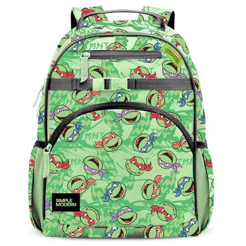 Simple Modern Mochila infantil média das Tartarugas Ninja para meninas e meninos | Mochila infantil do jardim de infância | Coleção Fletcher | Crianças - 38 cm de altura | TMNT Mutant Ooze, Material