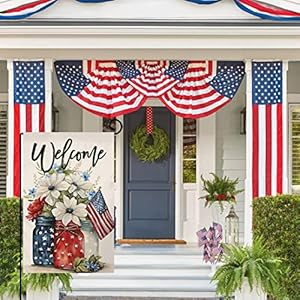4th of July Floral Garden Flag 12x18 Vertical Double Sided Patriotic Mason Jar Flowers Red Blue Memorial Day Independence Day Holiday Outside Decorations Burlap Yard Flag BW321 4th of July Floral Garden Flag 12×18 Vertical Double Sided Patriotic Mason Jar Flowers Red Blue Memorial Day Independence Day Holiday Outside Decorations Burlap Yard Flag BW321