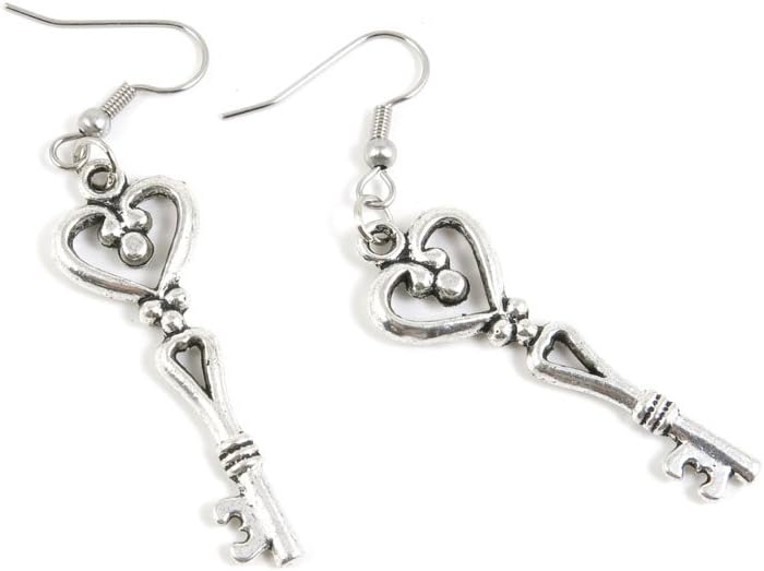 50 Pairs Magic Key Ear Hooks Earring Supply Jewelry Making Charms B3GT6