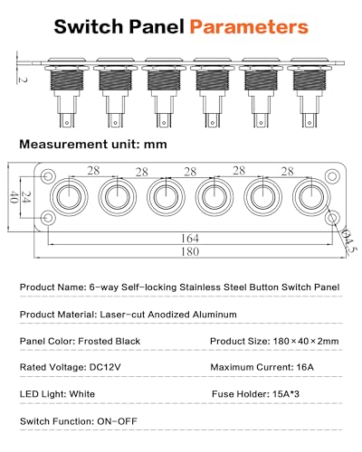Panneau d'interrupteurs pour centraliser vos commandes électriques 12V avec LED - 2