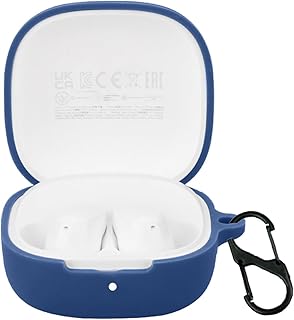 جراب حماية سيليكون بحلقة تعليق في سلسلة المفاتيح مضادة للضياع لسماعات ريدمي بودز 6 اكتيف من QWYJ، أزرق