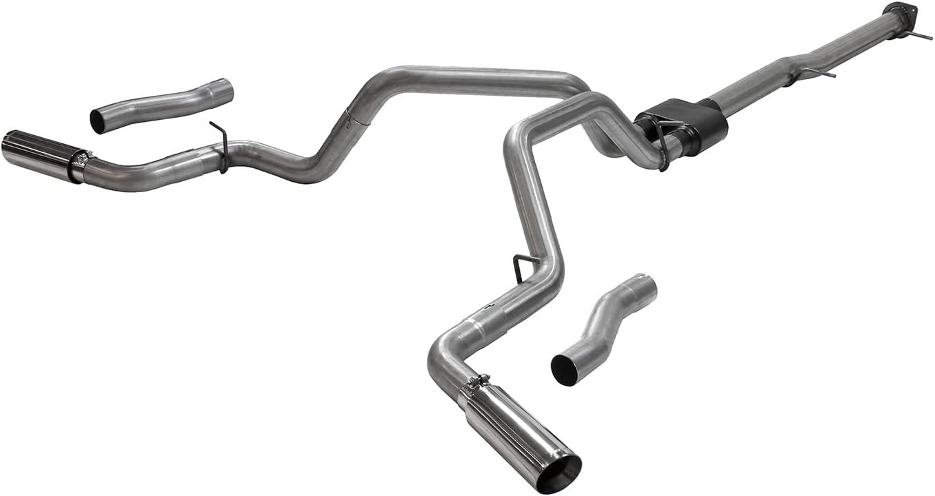Flowmaster 818112 Outlaw Cat-Back Exhaust 3.5 to 3 Inch Dual Rear Exit Stainless 4 Inch Polished Tips Compatible with 2020-2024 Chevy Silverado GMC Sierra 2500HD/3500HD Crew Cab 6.5' Bed 6.6L Gas V8