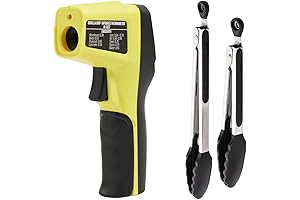 Gorilla Grip Infrared Thermometer and Heat Resistant Tongs (2-Piece)