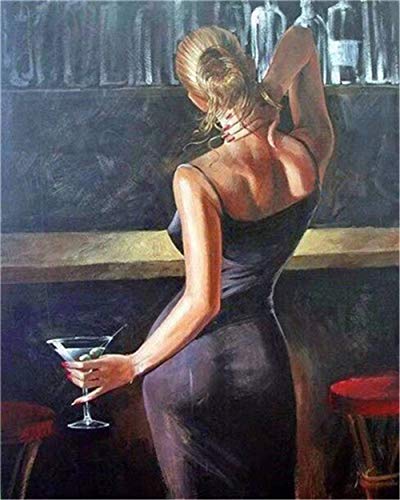 YEESAM ART Stationery A Woman of Good Shape, Peinture par numéros 40,6 x 50,8 cm Kits de peinture à faire soi-même pour décoration murale (femme, sans...